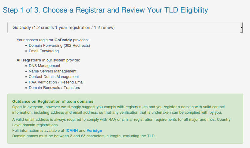 Registering a Domain